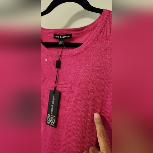 Cable & Gauge Top Large Pink - Picture 3 of 7